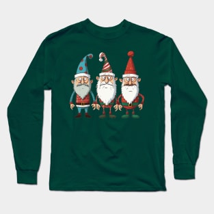 Three Funny Christmas Friends Long Sleeve T-Shirt